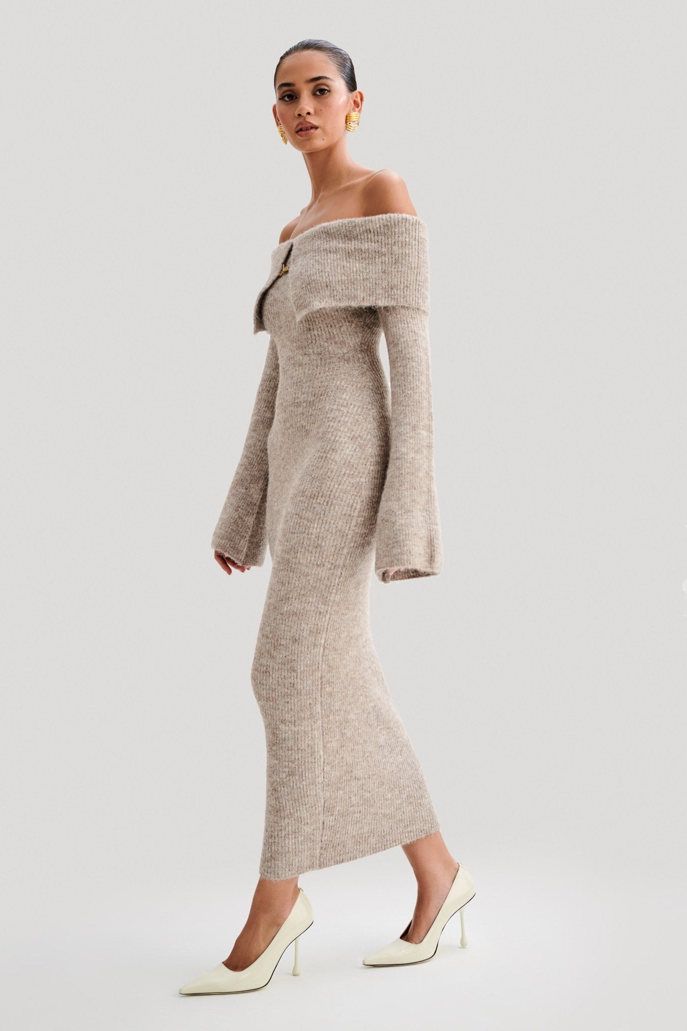 Giulia | Off - Shoulder Knit Dress -